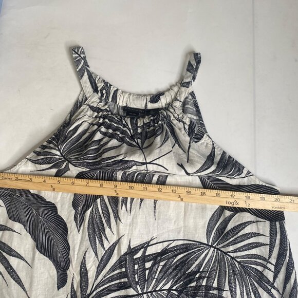 Tahari Linen Sleeveless Top Womens Size L‎ Black & White Tropical - Picture 8 of 10